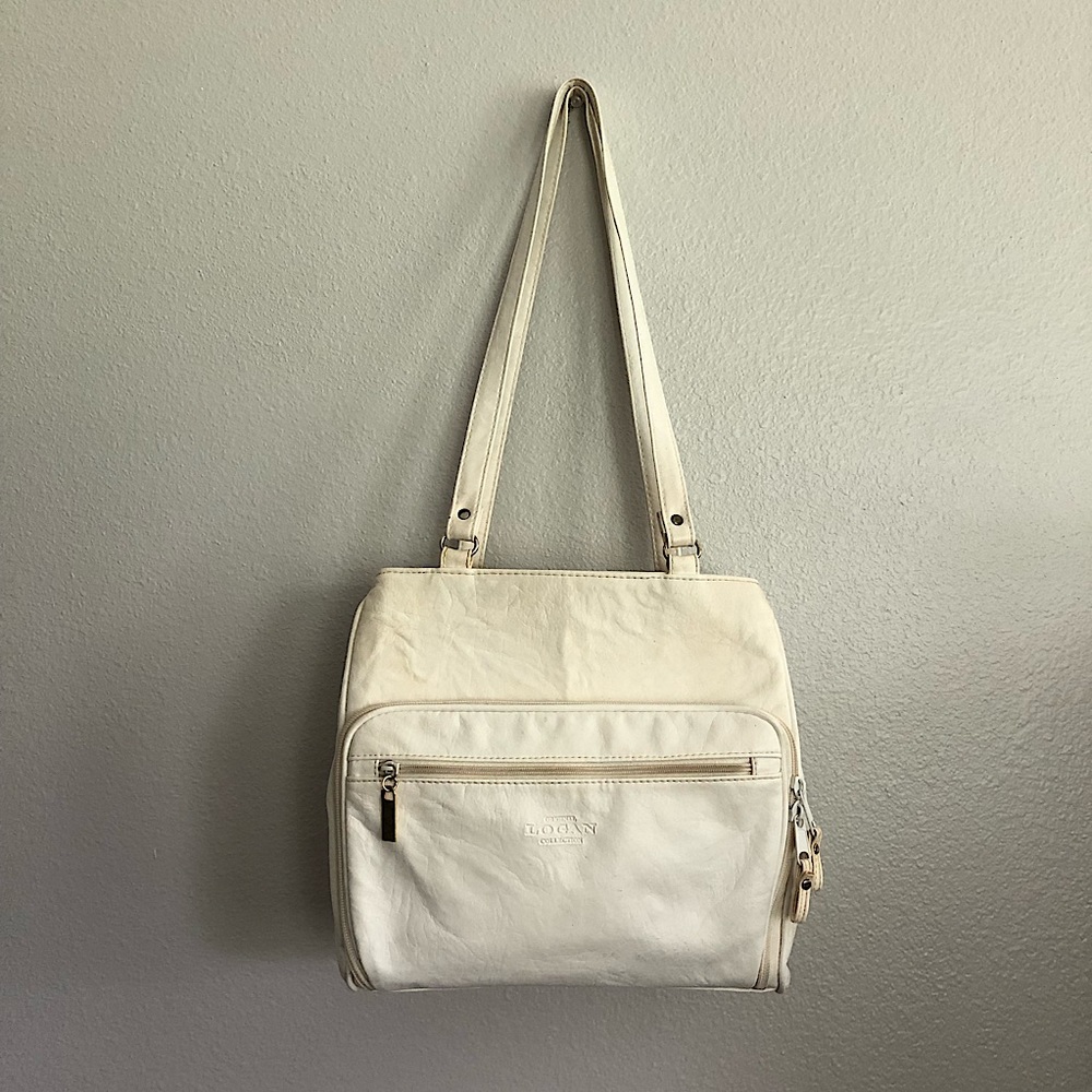 90s Mitzi Original Logan Collection Off White Leather Shoulder Bag